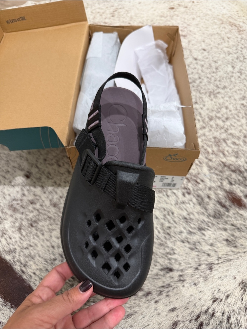 Chaco Black Slip-On Clog Mule with Backstrap